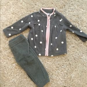 OLD NAVY FLEECE POLKA DOT SET